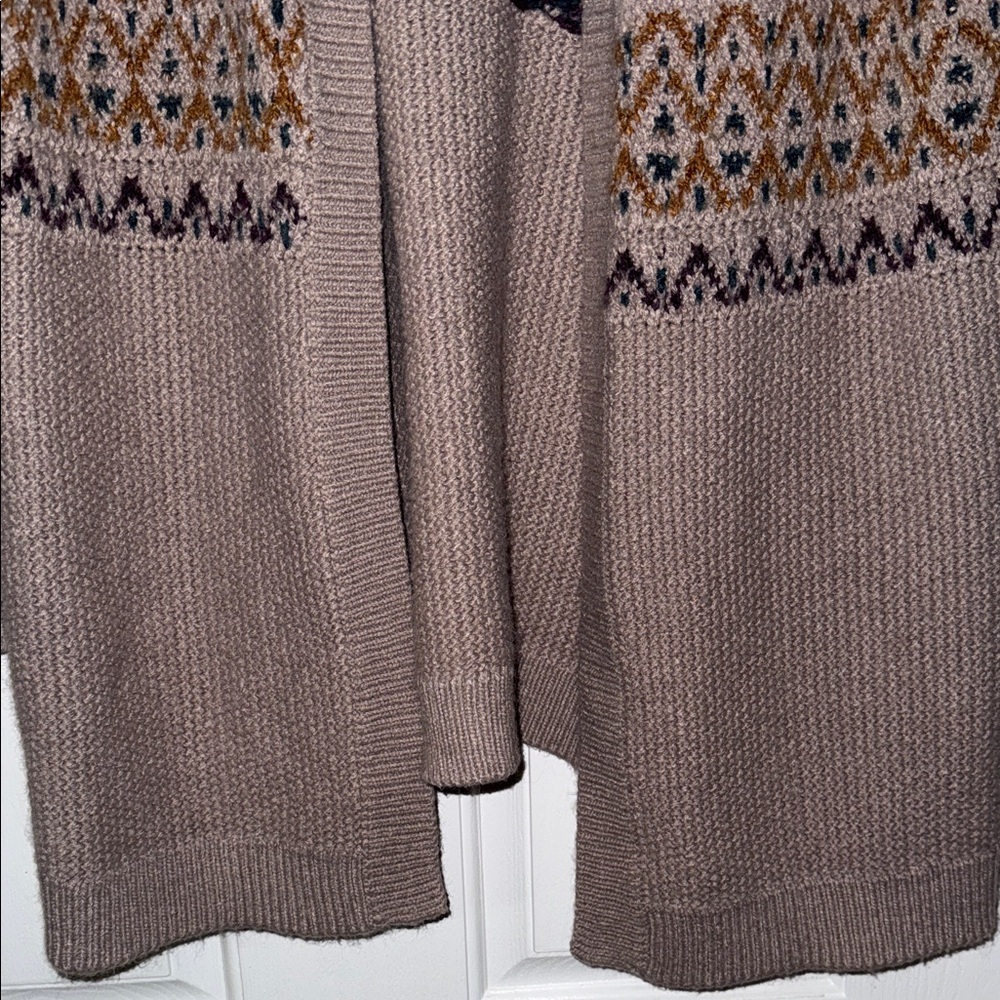 Cozy Patterned Open Front Cardigan - Picture 5 of 7